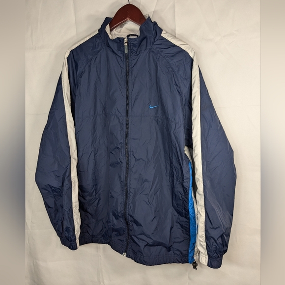 Nike Other - Vtg Nike Full Zip Jacket Windbreaker Track Blue Mens Large Mesh Lined Y2K A015